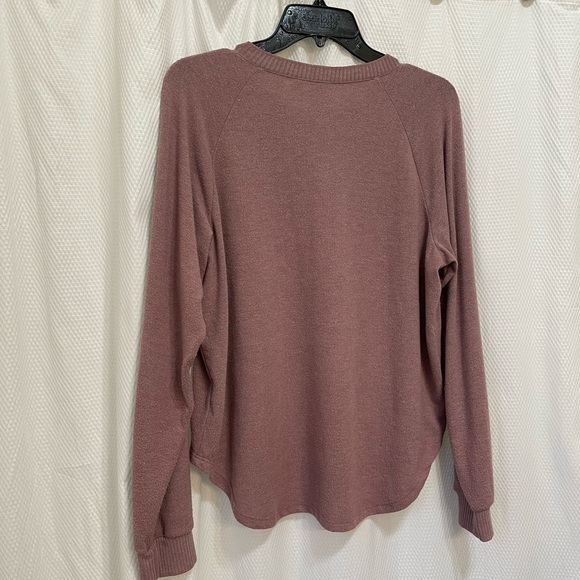 Project Social T Cozy Knit Quarter Button Lounge Henley Top Size Medium - Picture 7 of 9